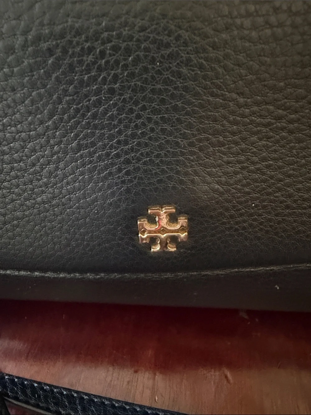 Tory Burch Black Leather Crossbody with Gold Logo Can Be Used as Wallet !!!